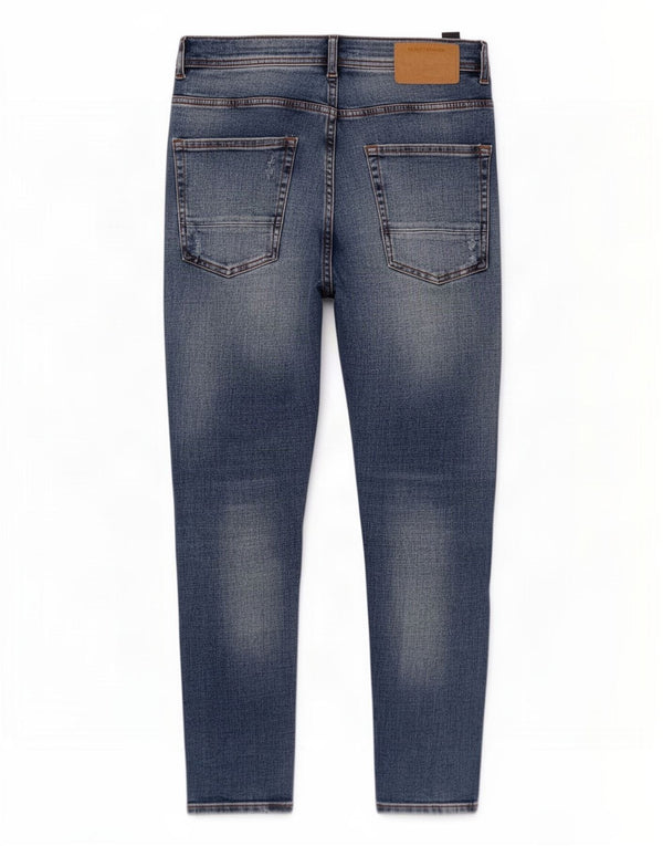 Zara Mens Distressed Slim Jeans EU 40 Médio W31 L26 Azul Algodão