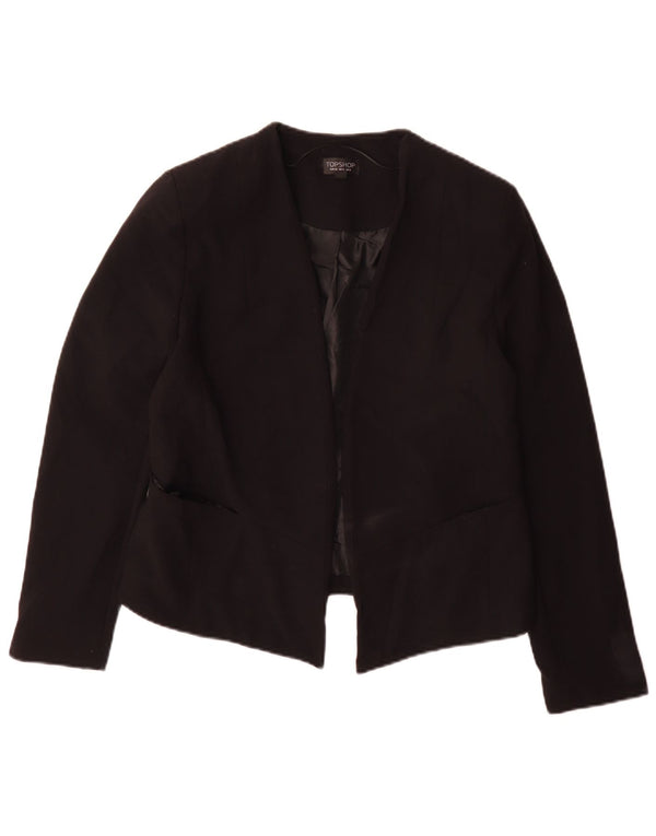 Jaqueta Blazer Feminina Topshop Reino Unido 14 Grande Poliéster Preto