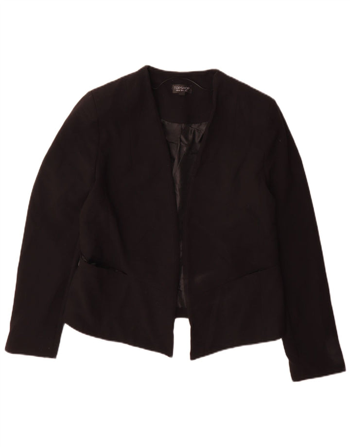 Jaqueta Blazer Feminina Topshop Reino Unido 14 Grande Poliéster Preto