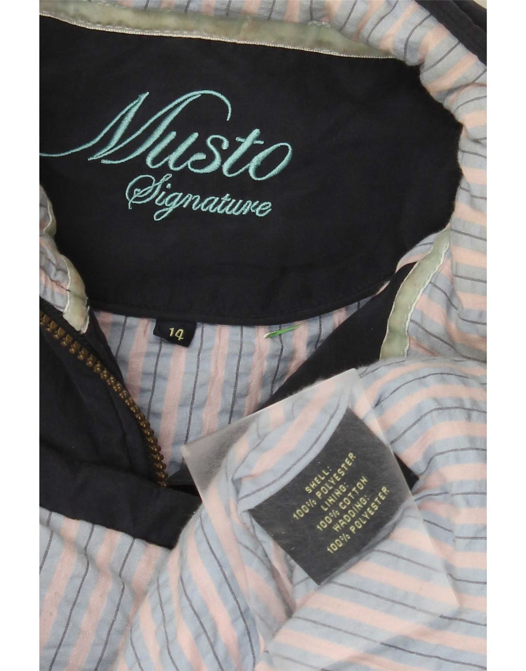 Colete acolchoado feminino Musto UK 14 grande poliéster azul marinho