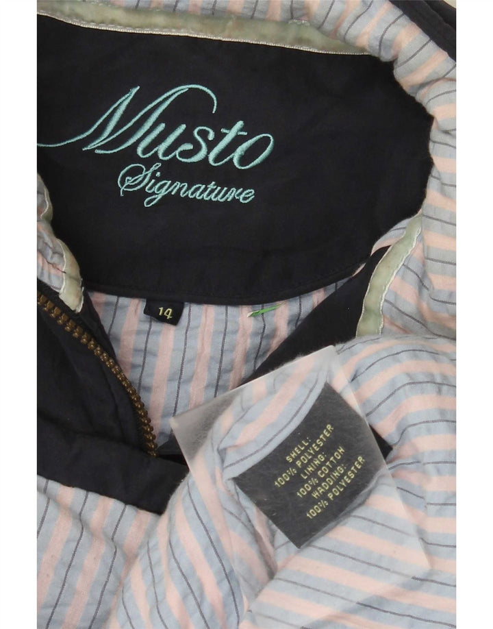 Colete acolchoado feminino Musto UK 14 grande poliéster azul marinho