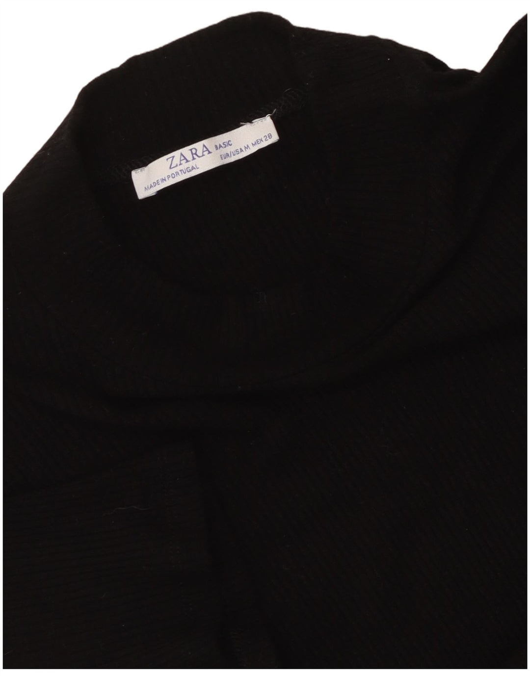 ZARA Top curto feminino UK 12 médio preto