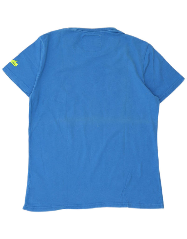 Camiseta gráfica masculina Superdry Top XL algodão azul