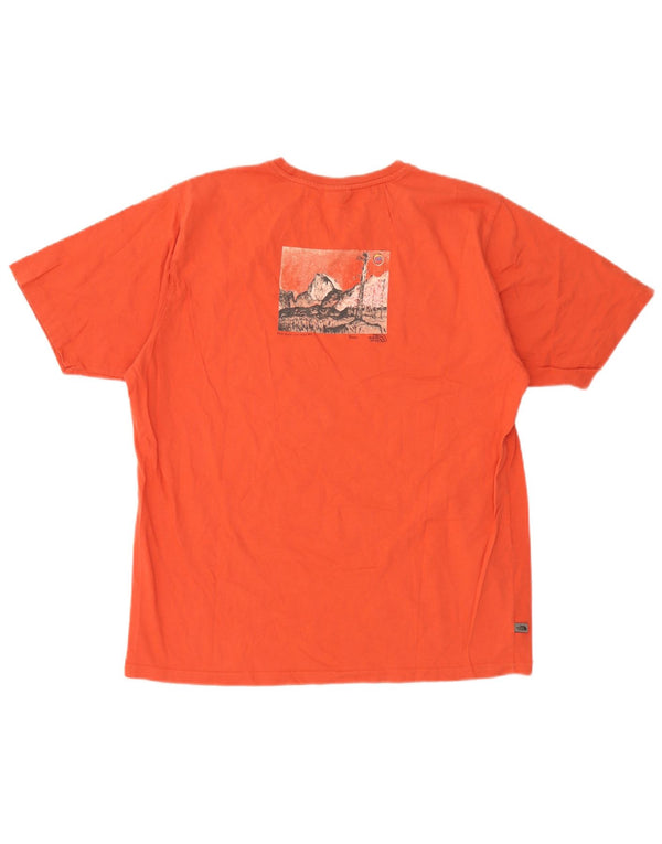 Camiseta gráfica masculina The North Face grande algodão laranja