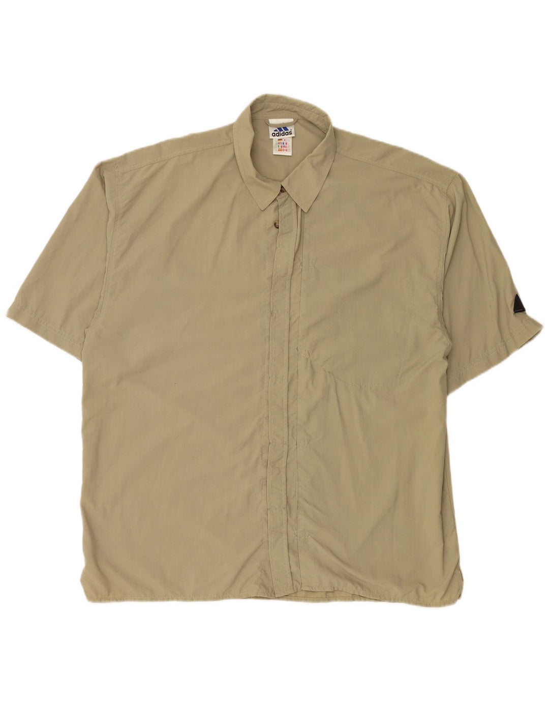 ADIDAS Mens Camisa Manga Curta XL Verde Nylon