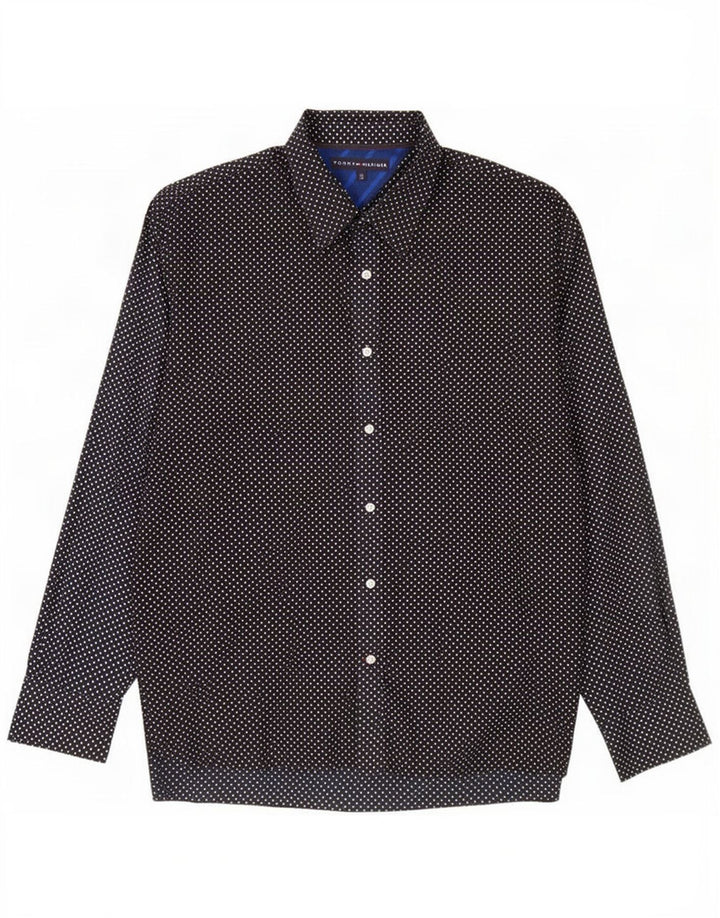 Camisa masculina Tommy Hilfiger XL azul marinho algodão manchado