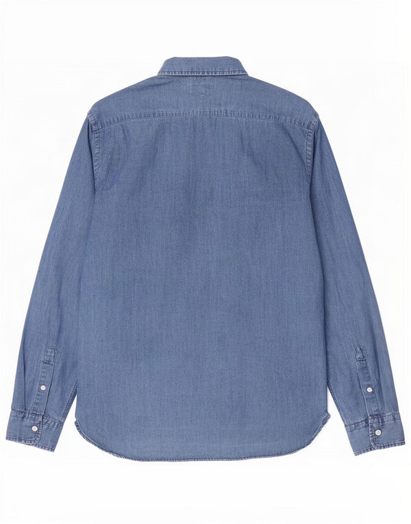 Camisa jeans masculina Levi's grande algodão azul