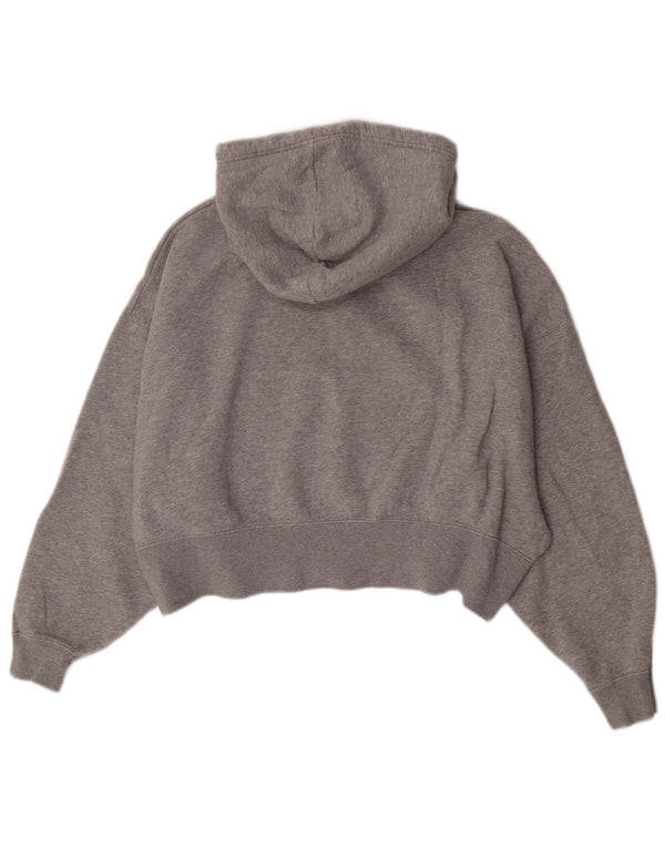 Suéter Nike feminino com capuz e zíper relaxado UK 10 pequeno cinza algodão esportivo