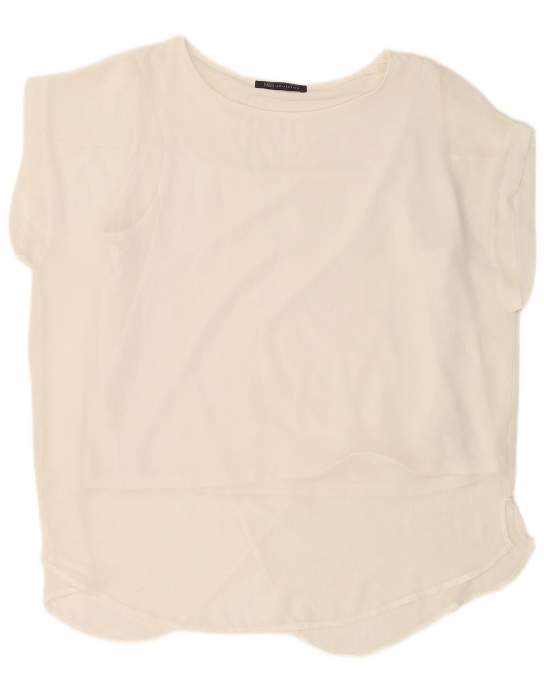 Blusa feminina Marks & Spencer UK 18 XL poliéster branco