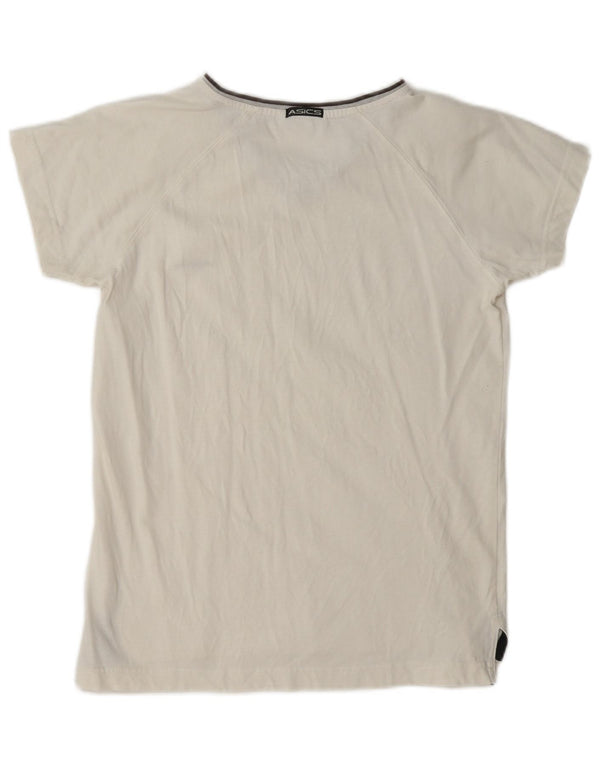 Camiseta feminina Asics UK 12 médio algodão branco