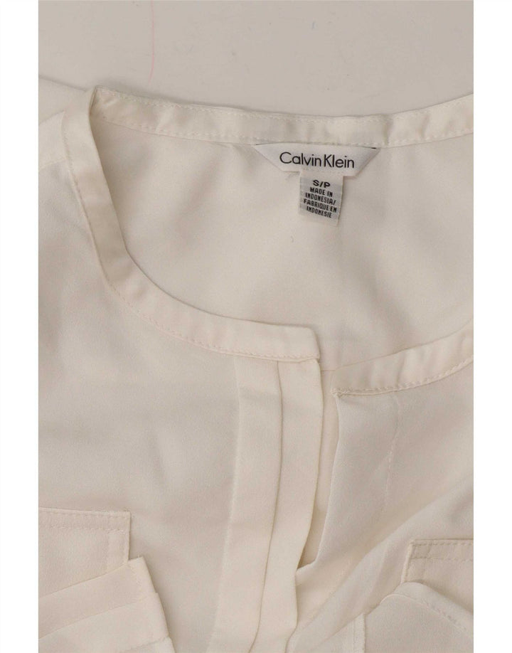 Camisa militar feminina Calvin Klein UK 10 pequena branca