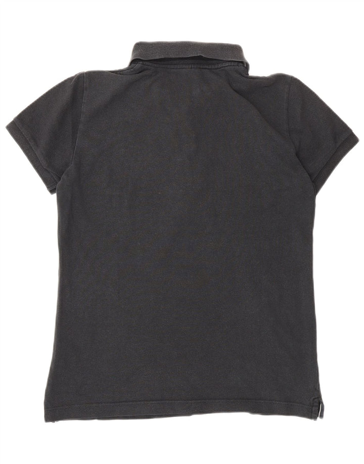 Camisa polo feminina MARINA YACHTING Reino Unido 14 grande algodão preto