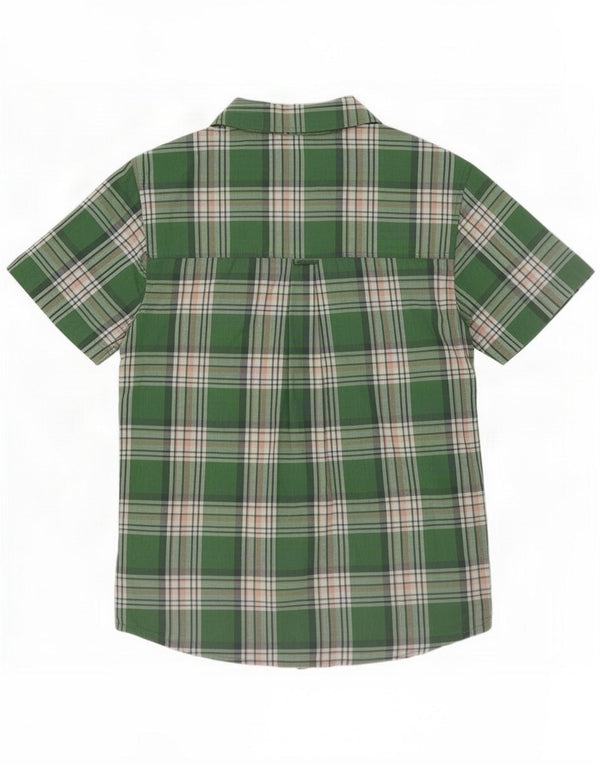 Camisa masculina de manga curta Mountain Warehouse algodão xadrez verde médio