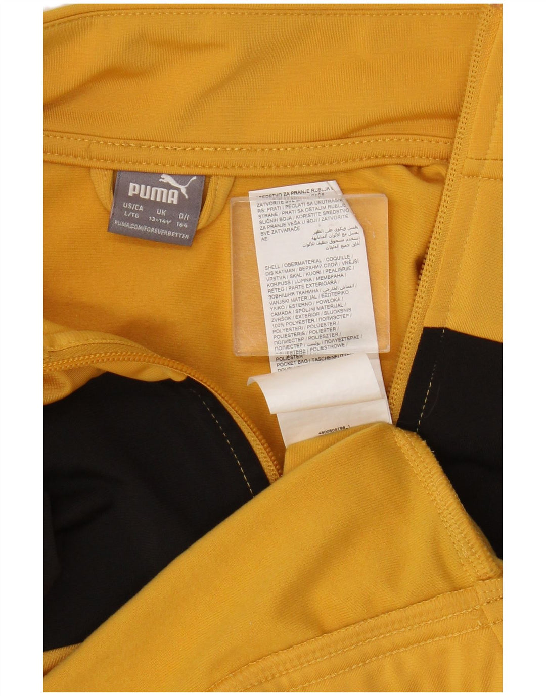 Jaqueta Puma Meninos Treino Top 13-14 Anos Amarelo Colorblock Poliéster