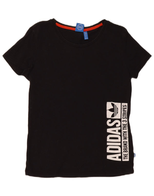 Camiseta Adidas Feminina Graphic Top UK 10 Pequena Algodão Preto
