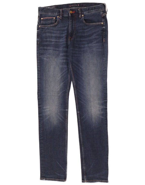 Tommy Hilfiger Masculino Denton Straight Jeans W32 L34 Azul Algodão