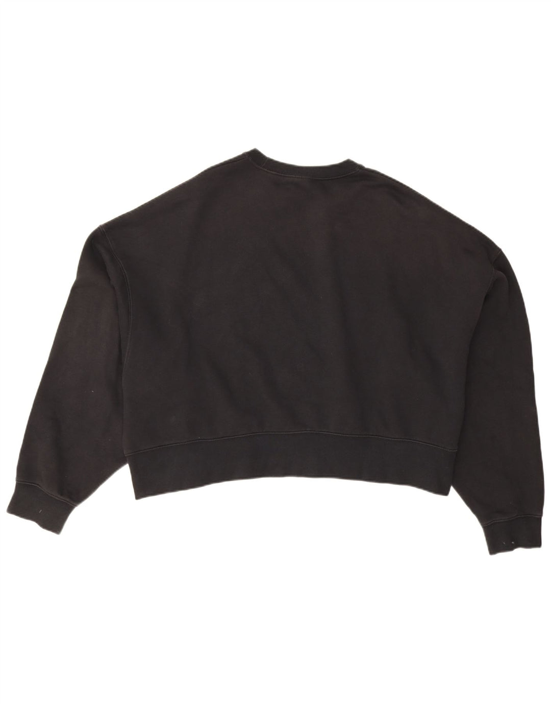 Nike Womens Crop Oversized Moletom Jumper UK 14 Médio Algodão Preto