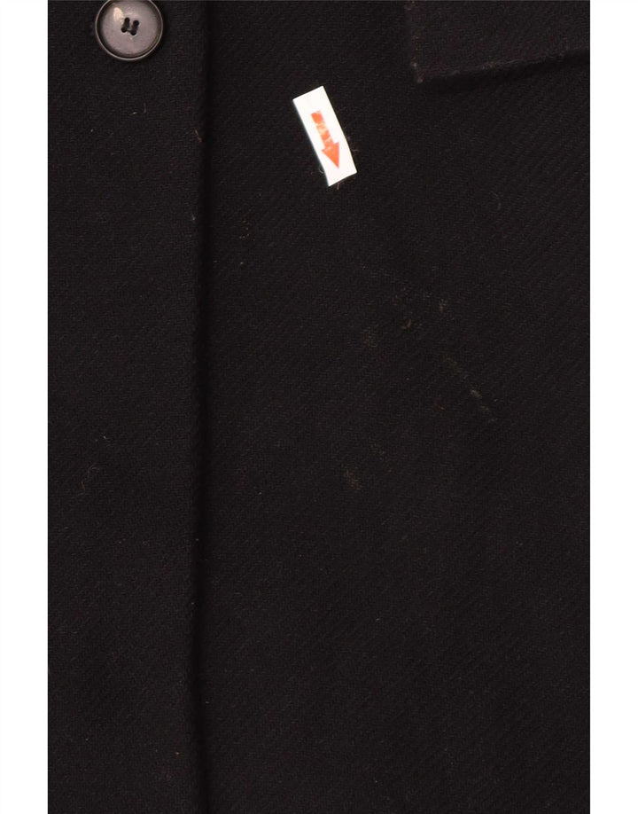 Casaco feminino Zara com peito duplo Reino Unido 14 lã preta média