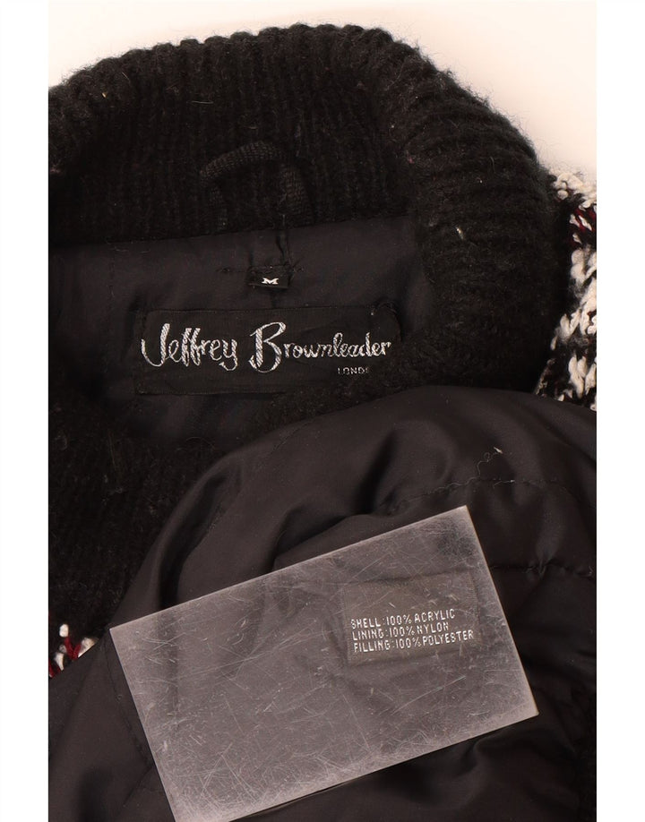 Sobretudo de malha feminino JEFFREY BROWNLEADER Reino Unido 14 acrílico floral preto médio