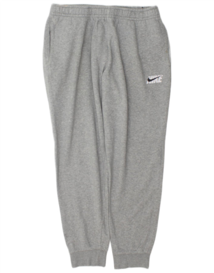 Calça de treino masculina Nike joggers grande algodão cinza
