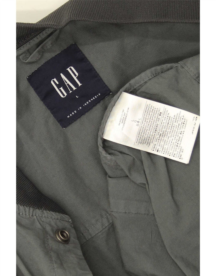 Jaqueta bomber masculina Gap UK 40 grande algodão cinza