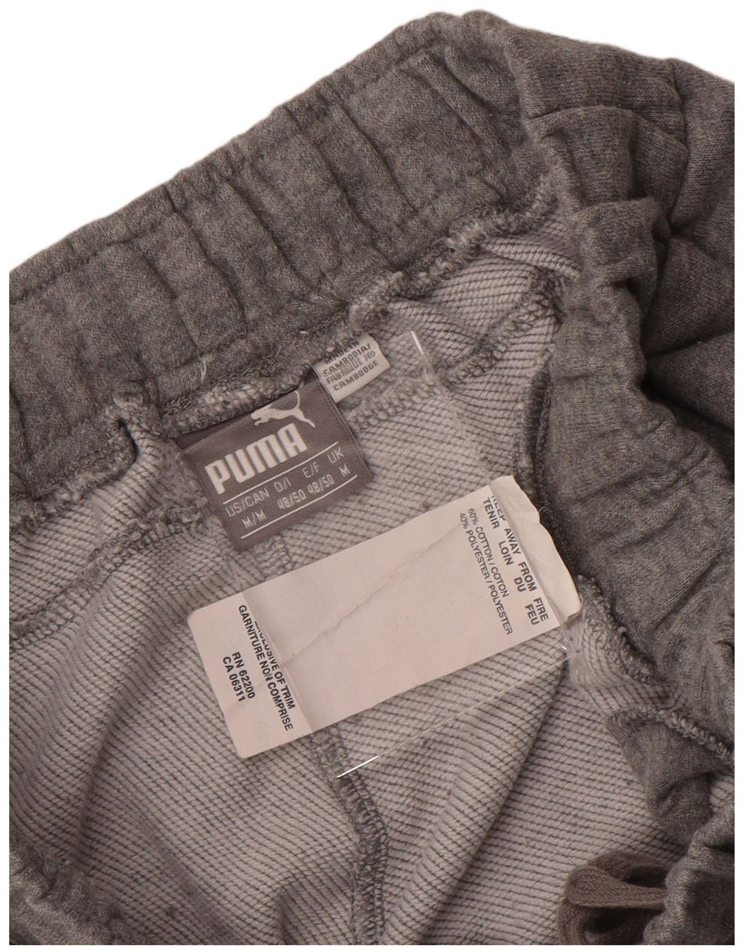 Calça de treino masculina PUMA Graphic cinza médio algodão manchado