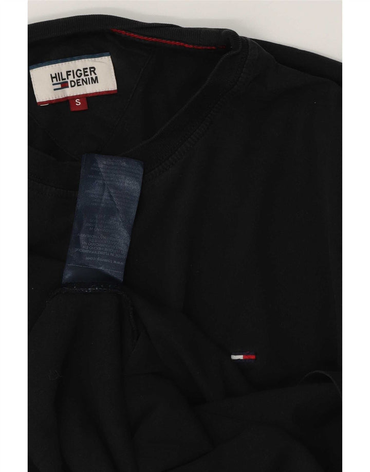 Camiseta masculina Tommy Hilfiger top pequeno algodão preto