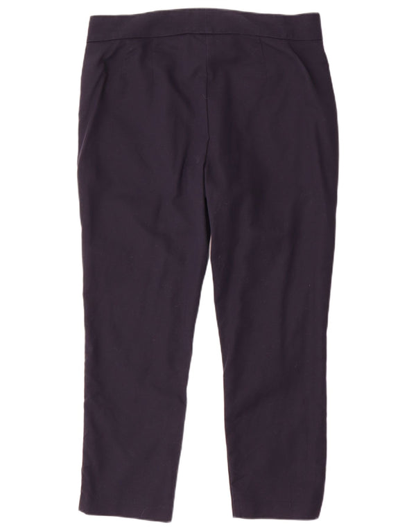 Calça feminina Marks & Spencer Slim Cropped Reino Unido 12 Médio W32 L25 Azul Marinho