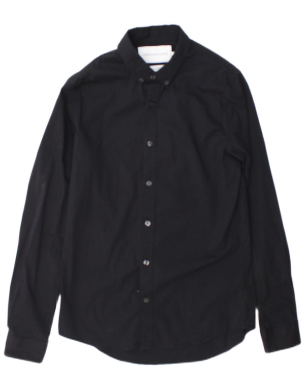 Camisa Calvin Klein Jeans Masculina Slim Fit Grande Algodão Preto