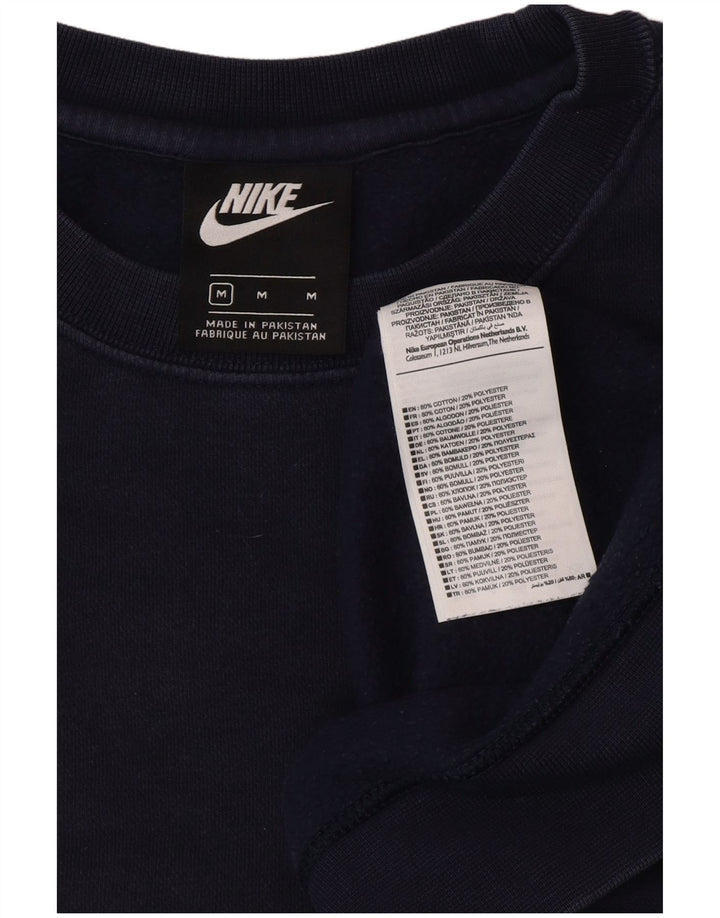 NIKE Mens Moletom Jumper Médio Azul Marinho Algodão
