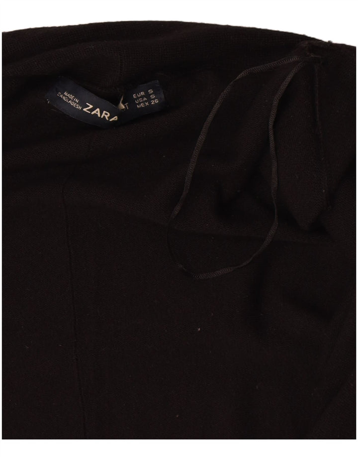 Suéter cardigã feminino Zara Reino Unido 10 pequeno viscose preta