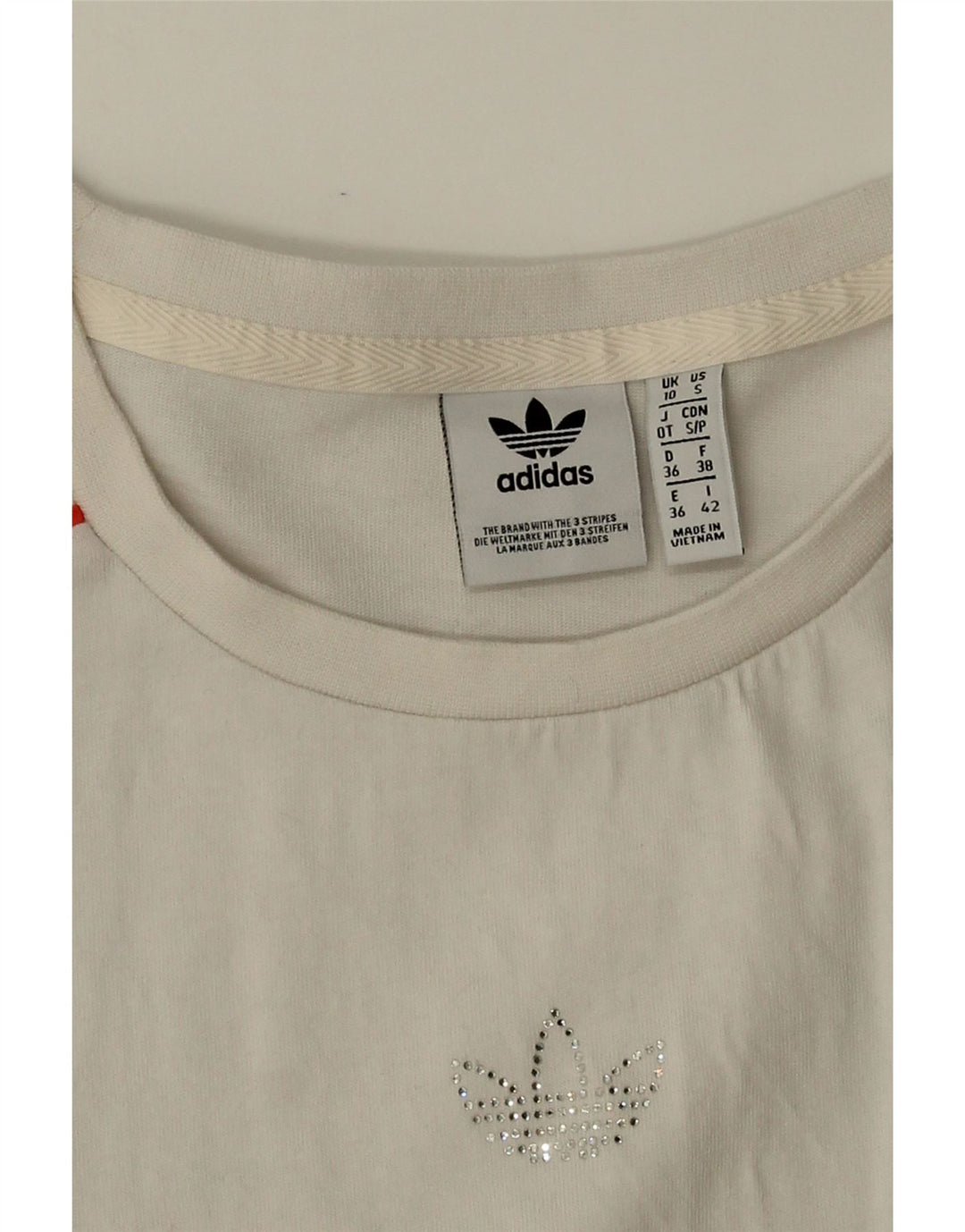 ADIDAS Womens Oversized T-Shirt Top UK 10 Small White Cotton Vintage Adidas and Second-Hand Adidas from Messina Hembry 