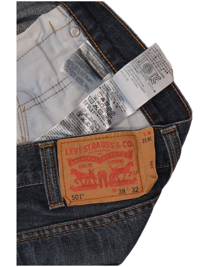 Levi's Masculino 501 Straight Jeans W38 L32 Azul Algodão