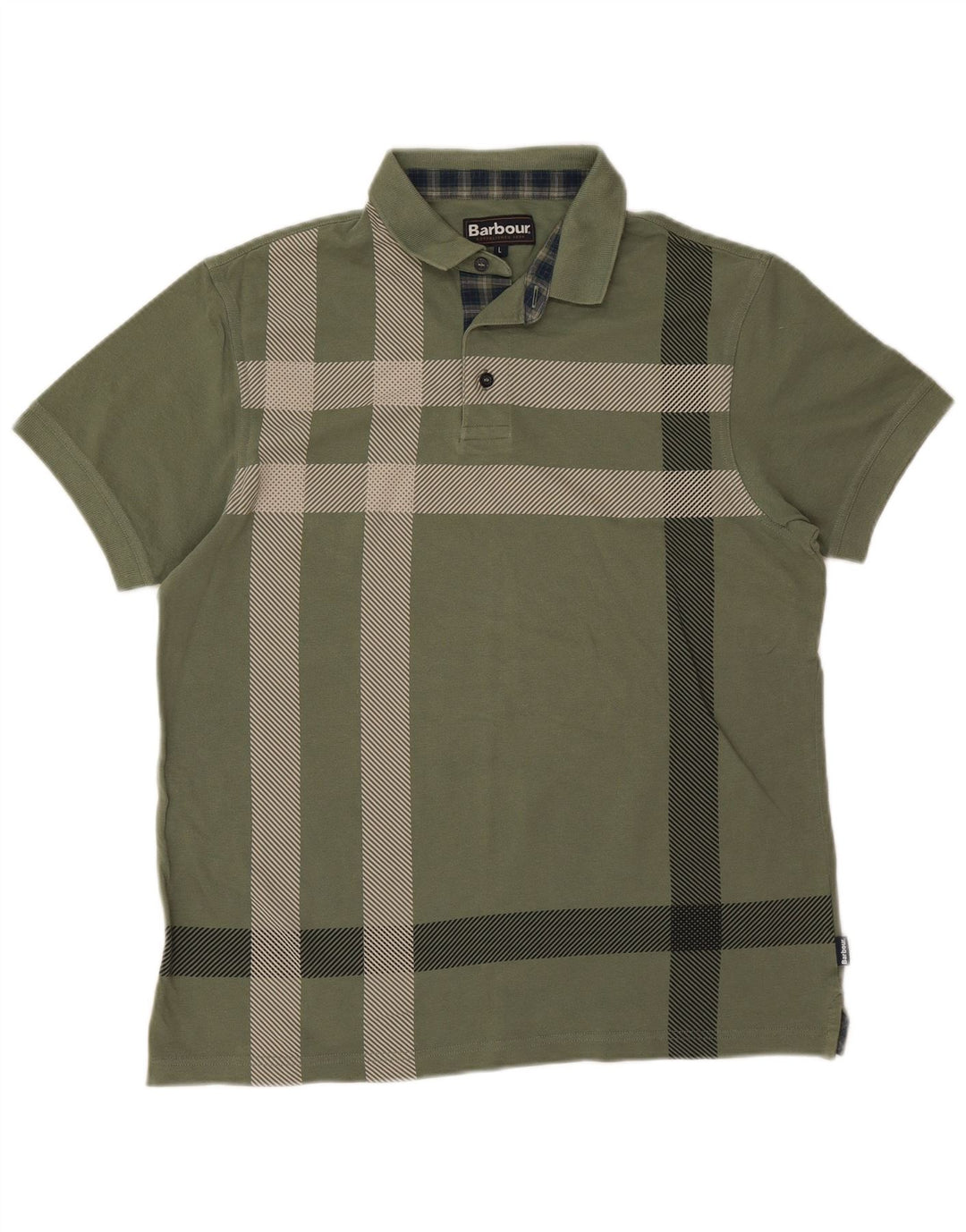 Camisa polo masculina Barbour grande xadrez verde