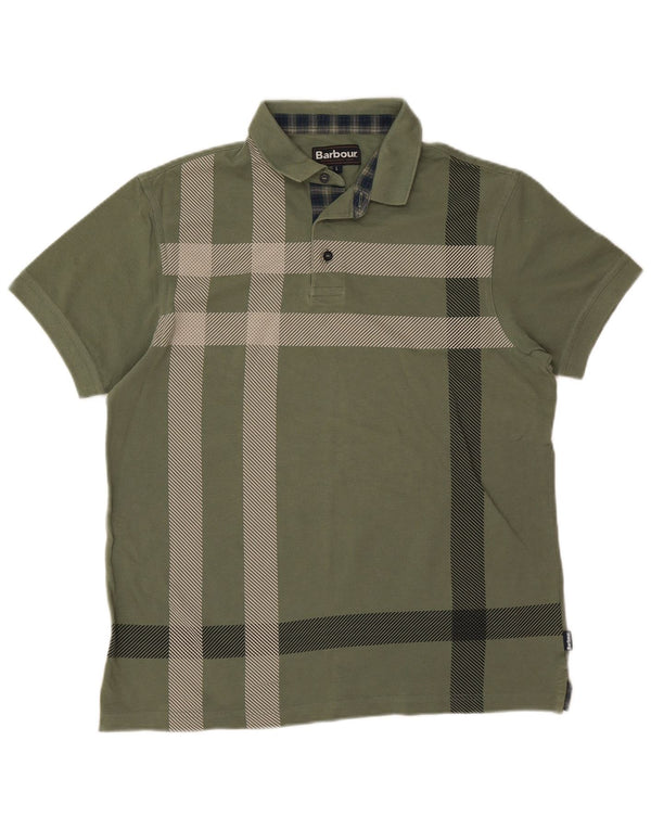 Camisa polo masculina Barbour grande xadrez verde