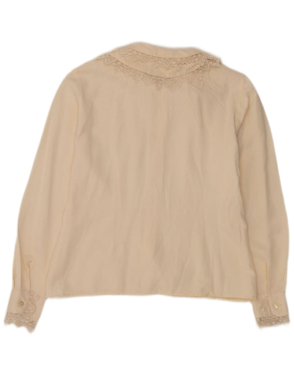 Blusa feminina Sisley UK 14 médio off white floral
