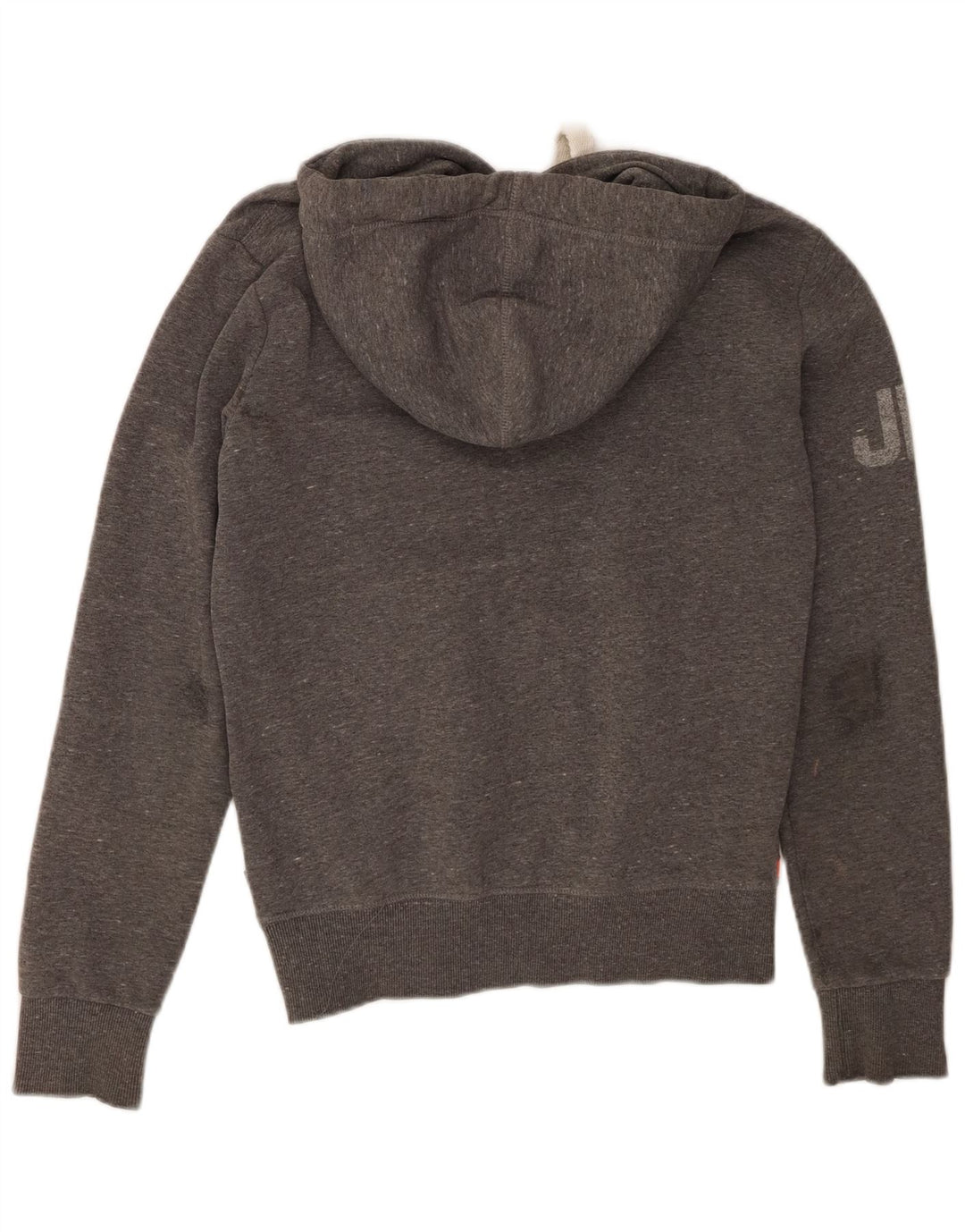SUPERDRY Suéter masculino com capuz gráfico vintage pequeno algodão cinza