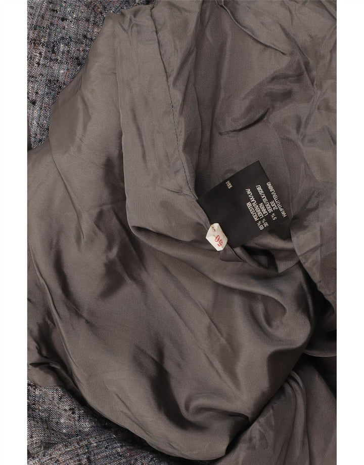 Jaqueta bomber feminina VINTAGE de grandes dimensões IT 50 XL poliéster manchado cinza