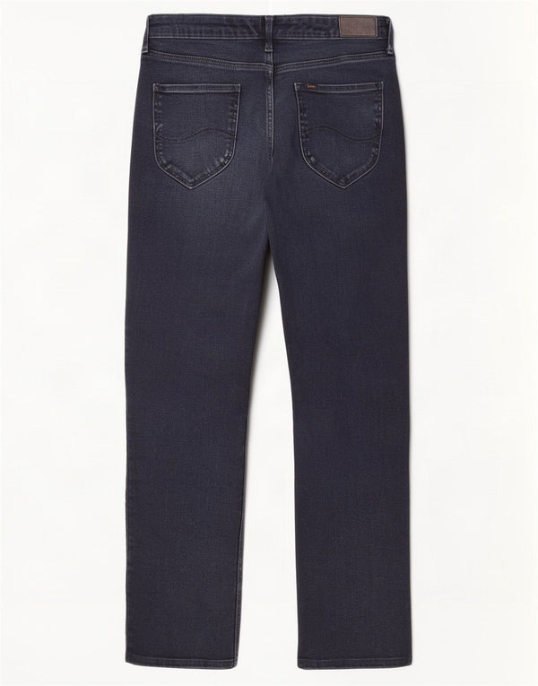 Lee Womens Marion Straight Jeans W28 L26 Azul Marinho Algodão