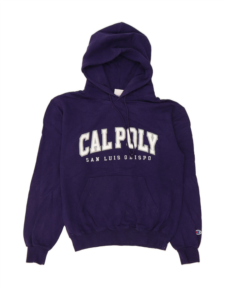 CHAMPION Mens Cal Poly Graphic Hoodie Jumper Small Purple Cotton Vintage Champion and Second-Hand Champion from Messina Hembry 
