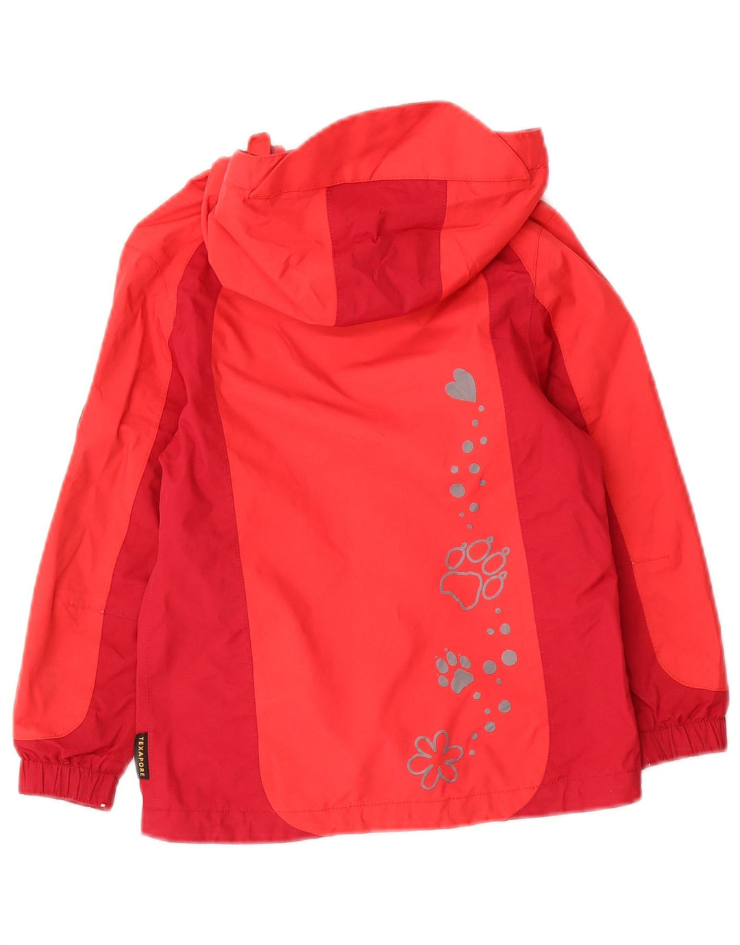 Jaqueta de chuva com capuz para meninos Jack Wolfskin 4-5 anos vermelho colorblock poliamida