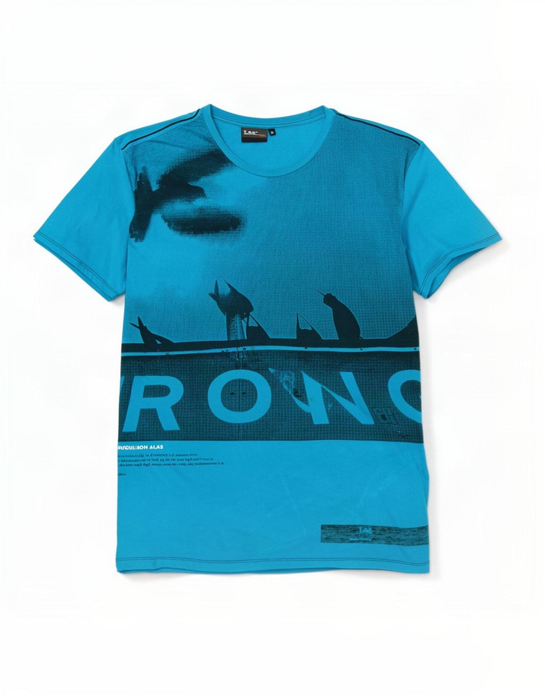 Lee Camiseta masculina gráfica Top XL algodão azul