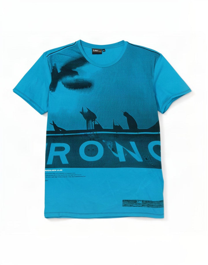 Lee Camiseta masculina gráfica Top XL algodão azul