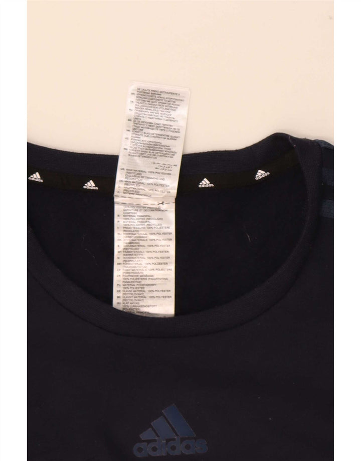 Adidas Mens Moletom Jumper Médio Azul Marinho Poliéster