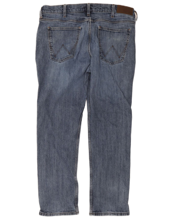 Wrangler Masculino Regular Straight Jeans W36 L30 Azul Algodão