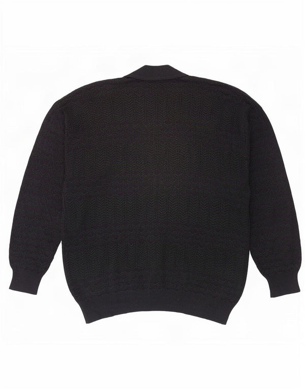 Suéter cardigã masculino Paco Calvari IT 54/56 XL azul marinho geométrico