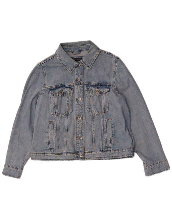 Jaqueta jeans feminina Marks & Spencer UK 18 XL algodão azul