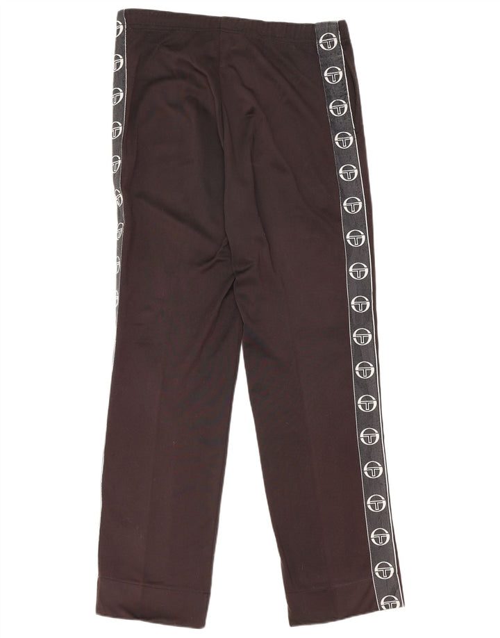 Sergio Tacchini Calça de treino masculina gráfica IT 46 pequena preta