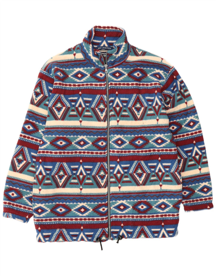 Jaqueta de lã masculina CAMPAGNOLO UK 40 poliéster geométrico azul grande