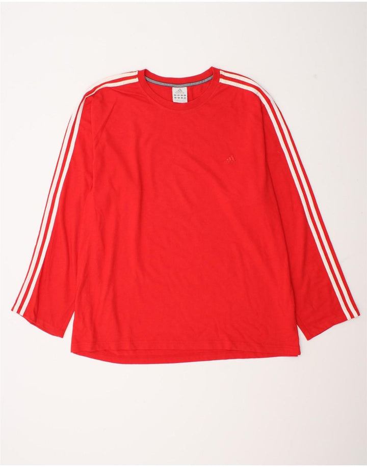 Adidas Mens Top Manga Longa 2XL Algodão Vermelho